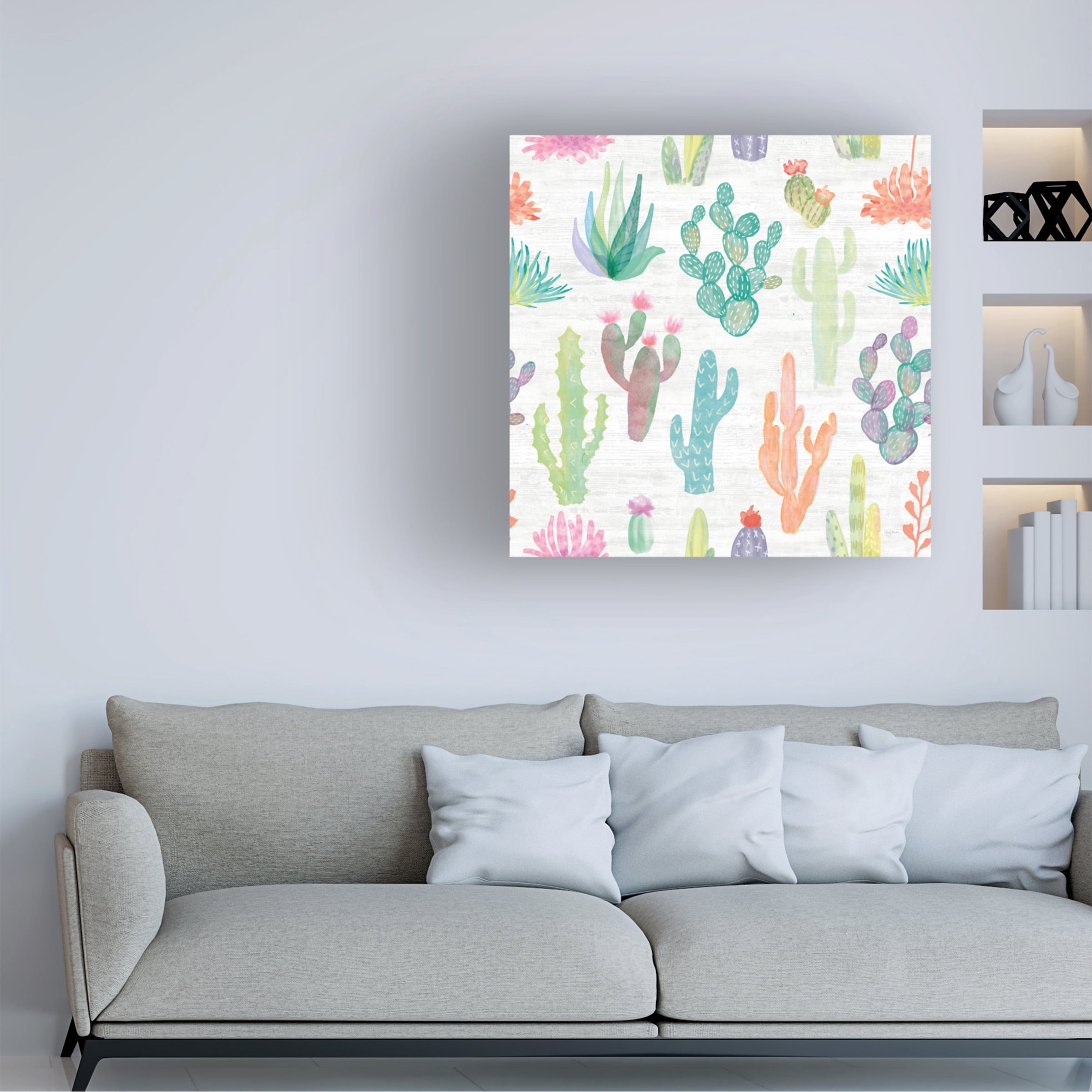 Mary Urban 'Lovely Llamas Pattern I' Canvas Art