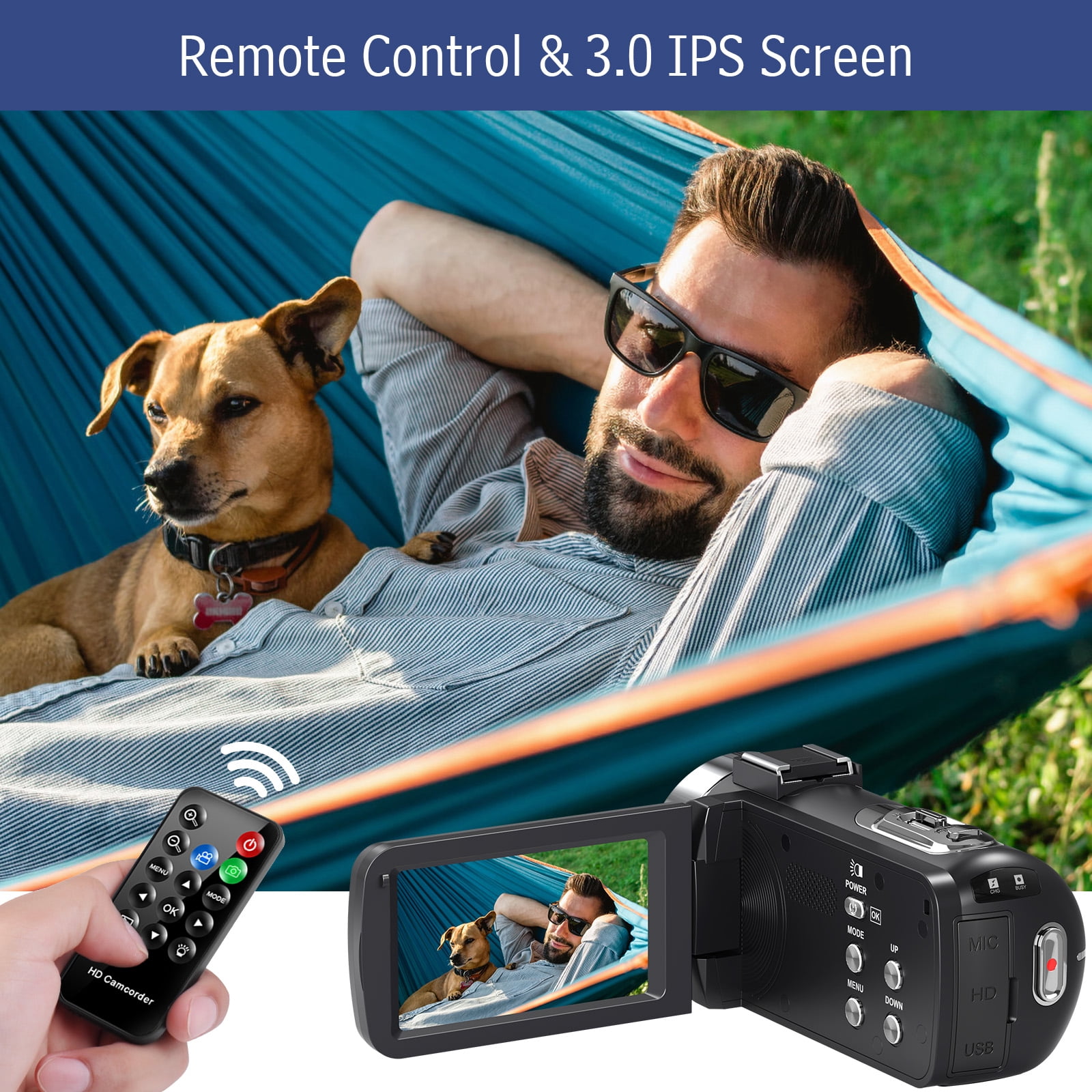 MARVUE Video Camera 4K UHD 80MP 18X Zoom IR Night Vision with 32GB SD Card