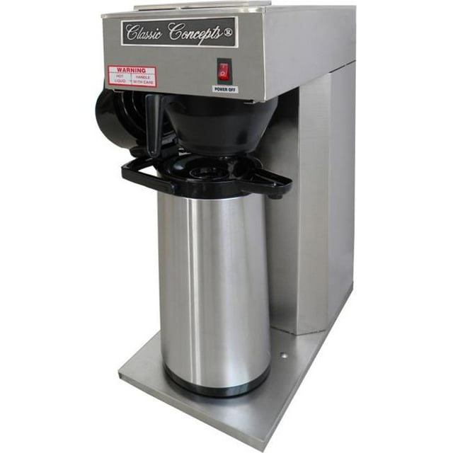 Classic Concepts Cafetière Commerciale en Acier Inoxydable - Versement sur 12 Tasses avec Aéroport