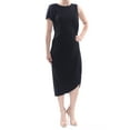 thumbnail image 3 of SANCTUARY Womens Black Asymmetrical One Sleeve Sleeveless Jewel Neck Below The Knee Cocktail Dress M, 3 of 4