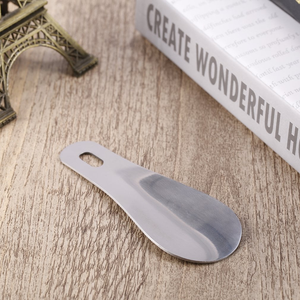 10.2cm Durable Portable Classic Arch Mini Shoe Horn Professional Stainless Steel Lifter Shoe Horn Long Shoespooner Spoon