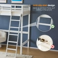 thumbnail image 4 of VINGLI Loft Bed with USB Charging Station/LED, Solid Wood Single Loft Bunk Bed with Flat Rungs for Teens/Adults, 15 inches High Guardrail,Wood Slat Support No Box Spring Needed, 4 of 9