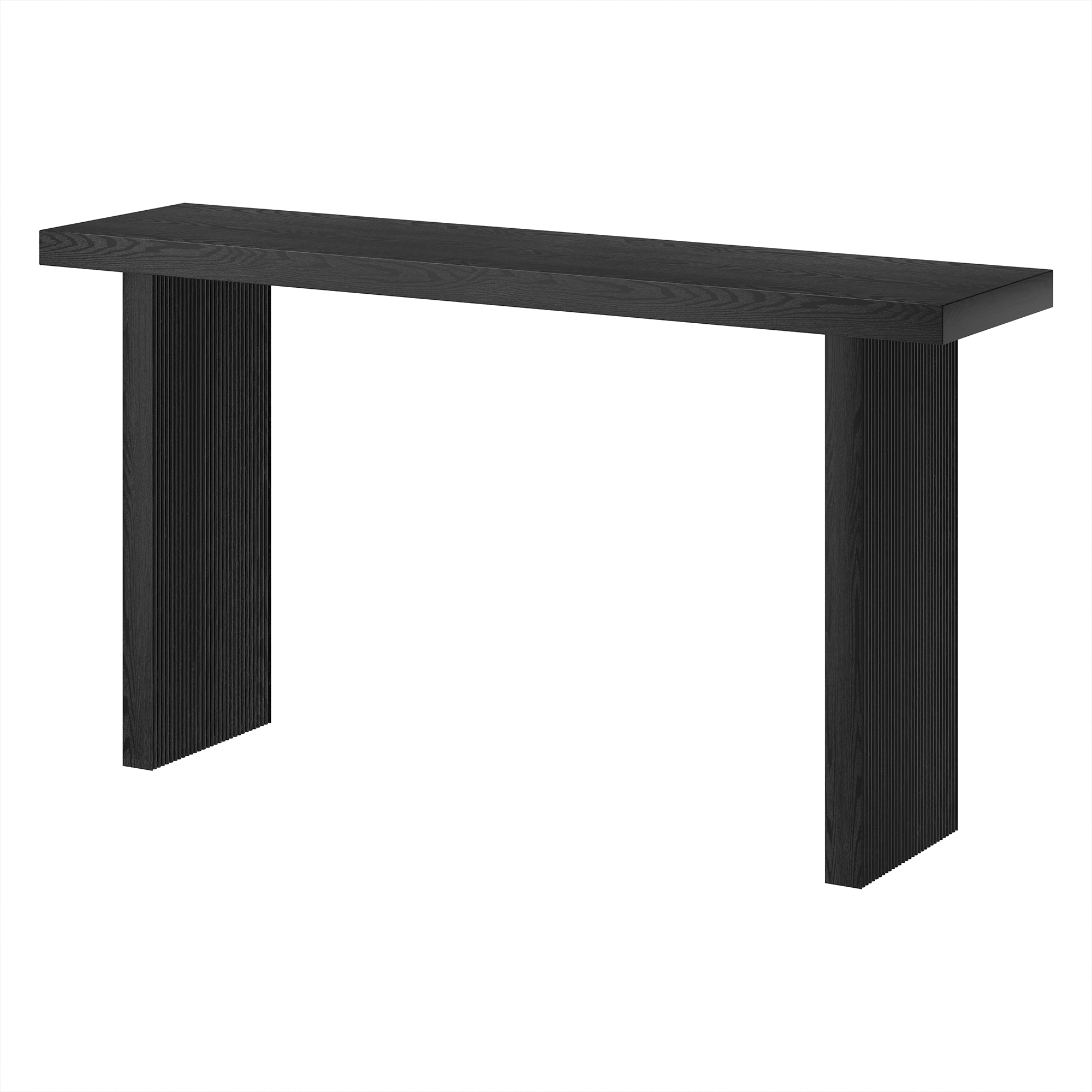 Evelyn&Zoe Modern/Contemporary 55" Wide Black Grain Console Table