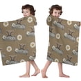 thumbnail image 4 of Brown Highland Cow Daisy Farmhouse Pattern Hooded Bath Towel，50"x30" for Ages 3 To 12 Kids, Quick Dry Lightweight Soft Microfiber Hood Beach Towel Cover Up for Kids, 4 of 7