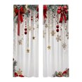 thumbnail image 2 of 2Pcs Christmas Sheer Curtains Winter Holiday Printed Window Curtain Rod Pocket Light Filtering Curtain Panels For Living Room Bedroom(White-29.53"×65.35"), 2 of 4