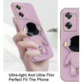 thumbnail image 3 of Compatible with Oppo A57 4G Case Silicone TPU Plating, Oppo A57 4G Cases Cute Astronaut Pattern Phone Case with Stand (Purple), 3 of 14