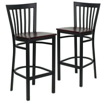 Flash Furniture HERCULES School House Back Barstools, Mahogany/Black (Set of 2)
