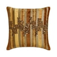 thumbnail image 5 of The HomeCentric King / Queen / Twin Gold & Brown Decorative CA King 86"x18" Bed Runner WITH One Pillow Cover, Striped, Beadwork & Handmade Bed Scarf on Velvet fabric - Streamlined, 5 of 5
