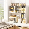 thumbnail image 4 of Patiojoy Desktop Bookshelf 37" Countertop Storage Hutch with 7 Cubes & 3 Adjustable Shelves 3-Tier Desk Display Rack Organizer Desktop Hutch White, 4 of 10