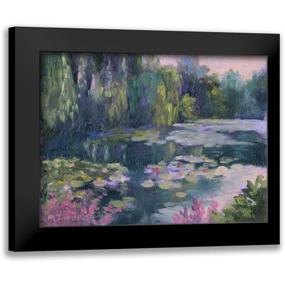 Weber, Mary Jean 14x12 Black Modern Framed Museum Art Print Titled - Monets Garden II