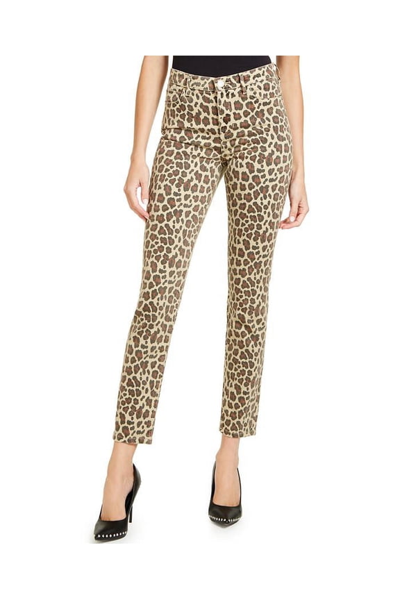 Women's Pant Skinny Fit Animal Print Brown Size 26