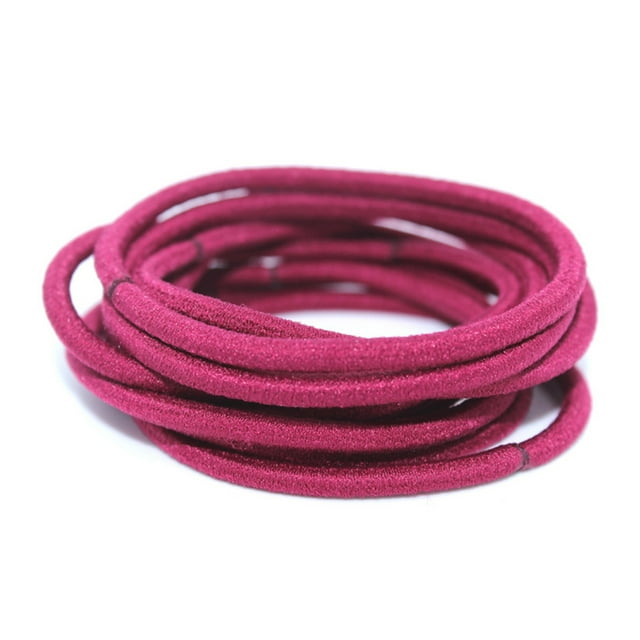 10 Pcs Bandes pour Cheveux Mixtes Extensibles Ajustables Décoratives Haute Élasticité Protège-Queue de Cheval Accessoires pour Filles Enfants Rouge Vin
