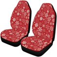 thumbnail image 1 of Juego de 2 fundas para asientos de coche ABPHQTO rojo blanco copo de nieve Universal, 1 of 3
