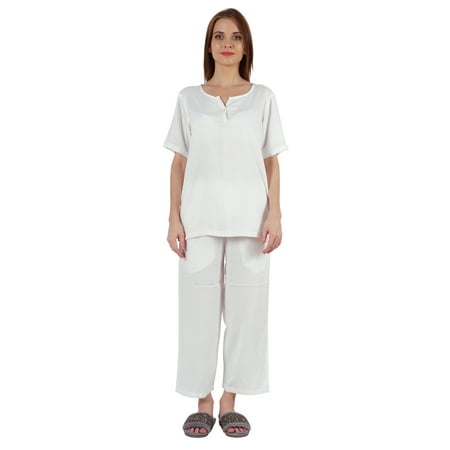 

Inkmeso Short Sleeve Nightwear Pajama Set For Women Henley T-Shirt & Pajama Sleepwear Set