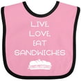 thumbnail image 3 of Inktastic Live Love Sandwiches Boys or Girls Baby Bib, 3 of 4