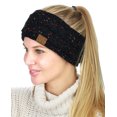 thumbnail image 2 of C.C Colorful Confetti Winter Warm Cable Knit Fuzzy Lined Ear Warmer Headband, Black, 2 of 4