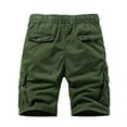 thumbnail image 3 of Men's Shorts Casual Cargo Stretch Waist Summer Beach Work Nine Cargo Shorts for Men Green, 3 of 3