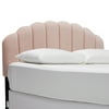 Drew Barrymore Flower Home Velvet Tufted Scallop Headboard, Pink, Queen