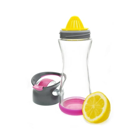 Full Circle 20 Oz. Glass Travel Bottle, Raspberry Pink