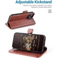 thumbnail image 4 of iPhone 13 Pro Case,iPhone 13 Pro 5G Wallet Case[Card Holder][Kickstand] [TPU Inner Shell][RFID Blocking] Flip Phone Cover Compatible for 6.1 Inch iPhone 13 Pro -Black - 3 Rear Cameras (Brown), 4 of 7