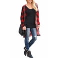 thumbnail image 3 of LACOZY Womens Open Front Cardigan Buffalo Plaid Shirt Large Size Red, 3 of 5