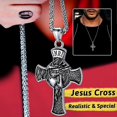 thumbnail image 4 of Collar con colgante de cruz de Jesús de joyería cristiana para hombres y mujeres con delicado empaque de regalo personalizable - Negro (personalizado) - yuxing, 4 of 4
