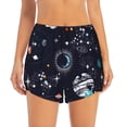 thumbnail image 3 of Uemuo Galaxy2 Pattern Women's Athletic Shorts High Waisted Running Shorts with Liner Pockets Gym Elastic Workout Shorts-XX-Large, 3 of 9