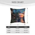 thumbnail image 4 of Zufioo Twilight Canal Reflection Print Velvet Border Throw Pillow Cover, Zipper Throw Pillow Protector for Cushions Sofa Bedroom Home Decorations-18"x18", 4 of 8