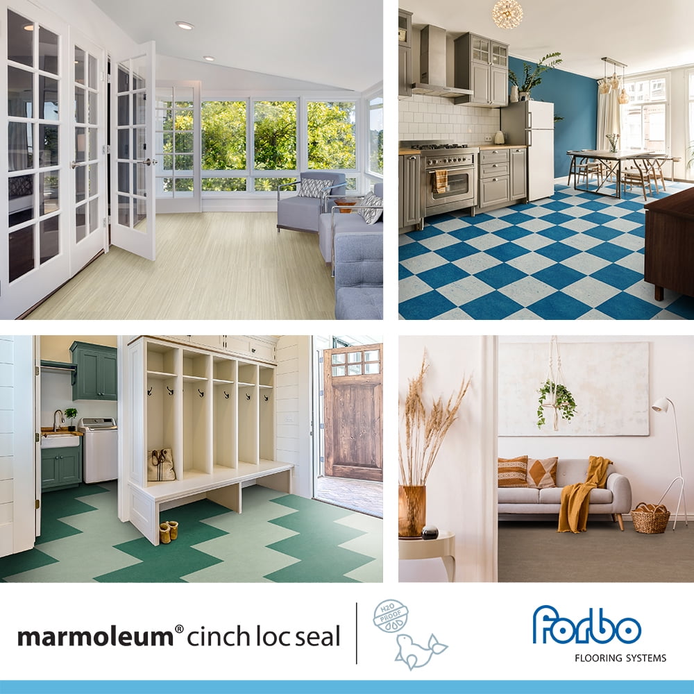 Forbo Flooring Marmoleum Cinch Loc Seal 11.81" x 35.43" Laminate Panel in Oxidized Copper 20.34 Sq ft