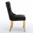 thumbnail image 6 of Modern Dining Chairs Set of 2, High-end Tufted Contemporary Velvet Upholstered Dining Chair with Golden Stainless Steel Plating Legs and Nailhead Trim for Dining Room Kitchen Vanity Patio, Black, 6 of 7