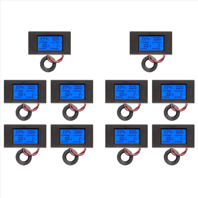 10X Ac 80-260V 100A Pzem-061 Pantalla Lcd Voltímetro de Amperímetro de Energía de Voltaje de Corriente Digital con Transformador de Corriente Ct