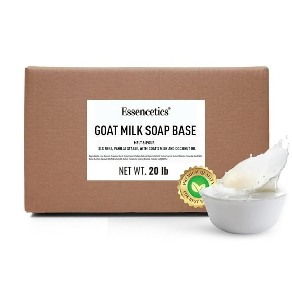 20 LB Goats Milk Soap Base for Soap Making Melt and Pour Soap Base Natural Goat Milk White Soap Base, Goat Milk Soap Base Essencetics