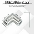 thumbnail image 2 of Conector de Varilla de Cortina de Esquina Uxcell, 2 Pcs Conector de Varilla de Cortina de 90° para Varilla de 1", Plata, 2 of 5