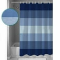 thumbnail image 4 of Navy Blue Shower Curtain, 60" x 72", Ombre Stripe Waterproof Bathroom Curtain Washable Shower Curtain Set with 12 Hooks, 4 of 6
