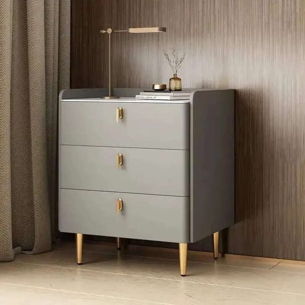 Mesita De noche baja De madera, módulo De curiosidad único y barato, mesita De noche con cajones, muebles De dormitorio móviles