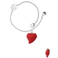 thumbnail image 2 of Delight Jewelry Resin Red Puffy Heart Silver-tone Rose Link Chain Bracelet, 6.25"+1.75" Extender, 2 of 4