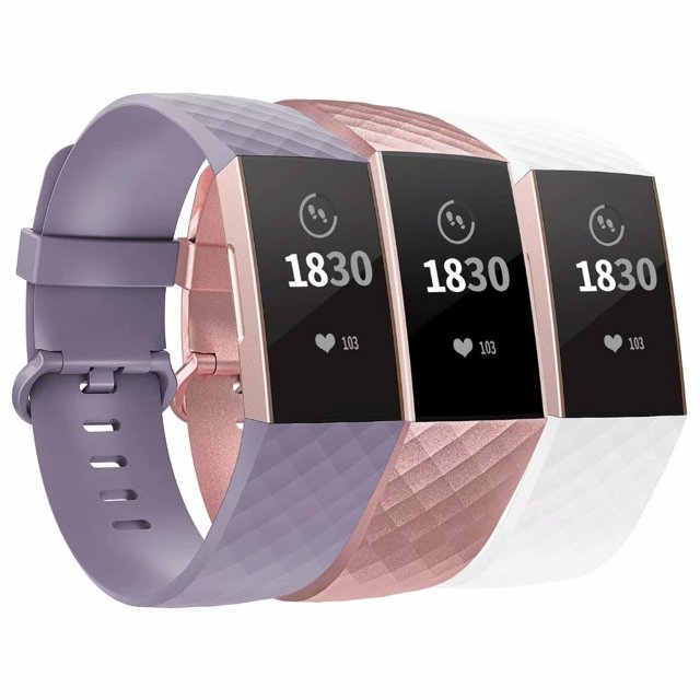 adepoy Compatible with Fitbit Charge 3 Bands for Women Men Large Small, Adjustable Replacement Wristbands for Fitbit Charge 3 and Fitbit Charge 3 SE, 3 Pack