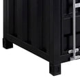 thumbnail image 3 of Industrial Style End Table with Sliding Door Storage, Black, 3 of 5