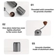 thumbnail image 4 of JUNWELL Manual Coffee Grinder - 420 Stainless Steel Six-Axis Conical Burr  Internal Adjustable Setting for Espresso  Drip Coffee  French Press  Hand Grinder Gift with Grey Finish, 4 of 6