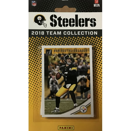 Pittsburgh Steelers 2018 Donruss NFL Football Complete Mint 14 Card Team Set with Ben Roethlisberger, Terry Bradshaw, Le'Veon Bell, Mason Rudolph Rookie card