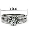 thumbnail image 2 of High polished (no plating) Stainless Steel Ring with AAA Grade CZ in Clear for Women Clear Stone Color Style TK694 Size 11, 2 of 4