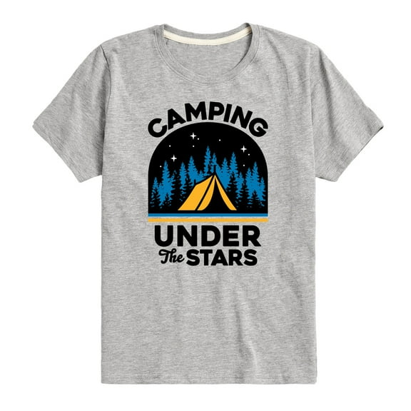 Instant Message - Camping Under The Stars - Toddler & Youth Short Sleeve Graphic T-Shirt