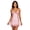 04-Pink, variant on LWP Women's Lingerie Sexy Lace Babydoll V-Neck Ruffle Hem Chemise Nightgown