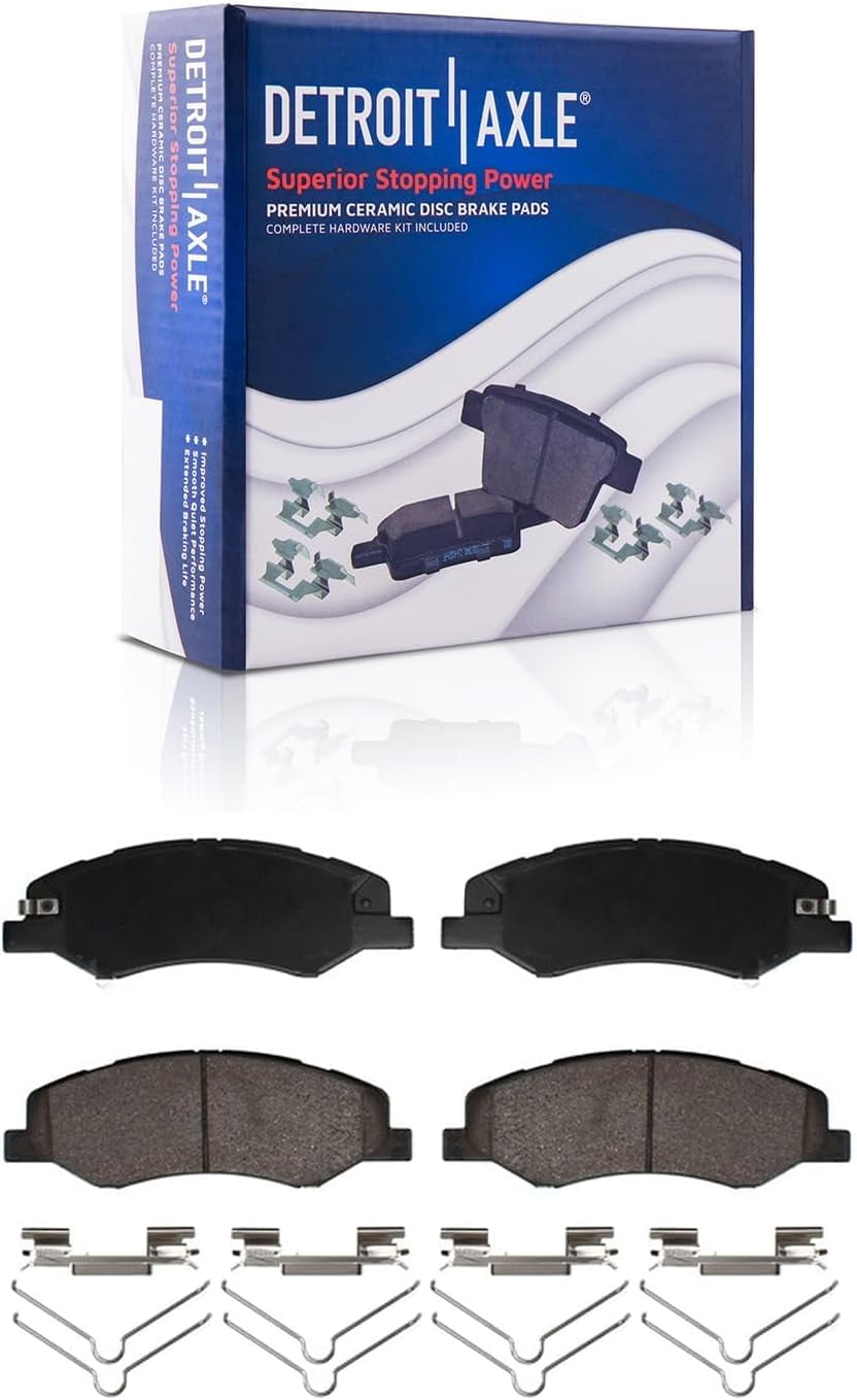 Detroit Axle - Front Brake Kit for 2018-2025 Honda Odyssey, 2019 2020 2021 2022 2023 2024 Drilled and Slotted Disc Brake Rotors Ceramic Brakes Pads with Hardware Replacement : 12.60" inch Rotor
