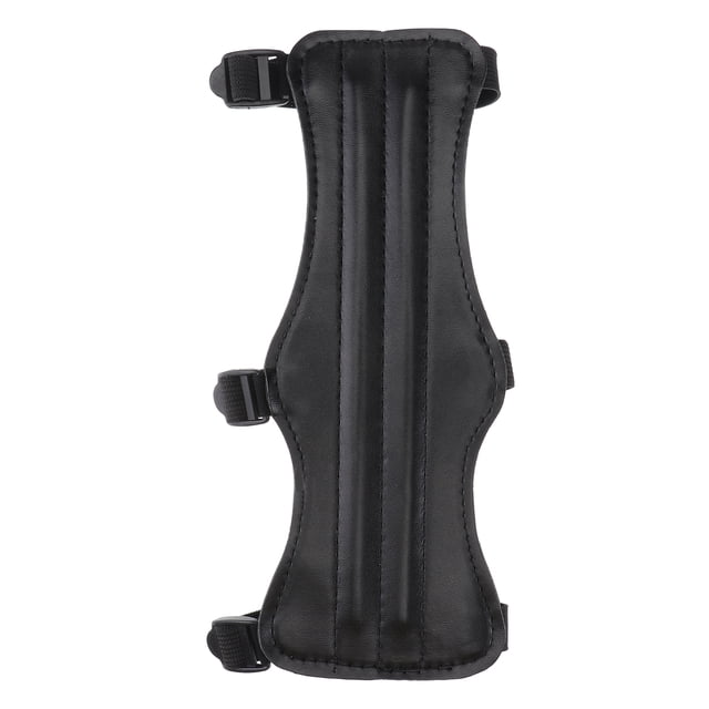 Brassard de Sécurité en Cuir PU Mode Sangle Réglable Triple Boucle Accessoire de Protection pour Tir à l'Arc Flèche Recourbée Chasse (Noir)