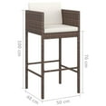 thumbnail image 4 of vidaXL Tabourets de Bar 4 Pcs avec Coussins Brun Rotin Poly, 4 of 4