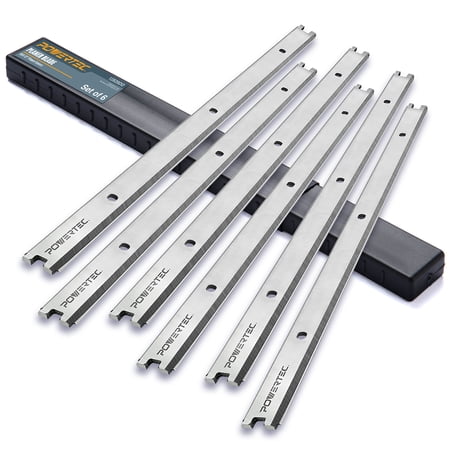 UPC: 0843441105046 | POWERTEC 12828DD 13  HSS Planer Blades Replacement for Ridgid AC20502 R4330 R4331 – Set of 6