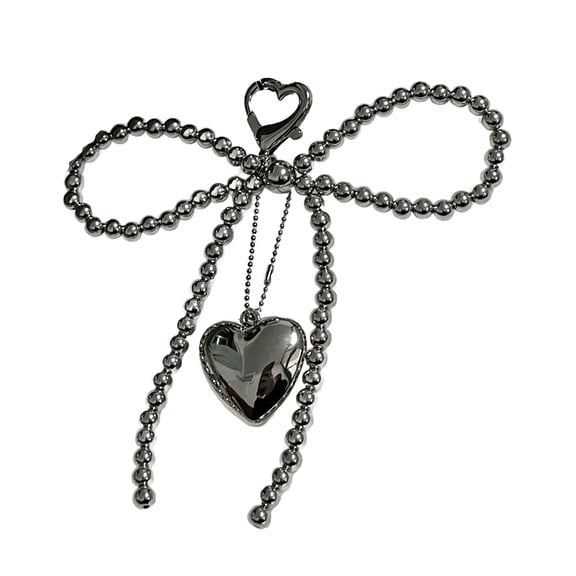 Necvior Butterfly Heart Phone Lanyard Beaded Phone Charm Wrist Strap Cellphone String