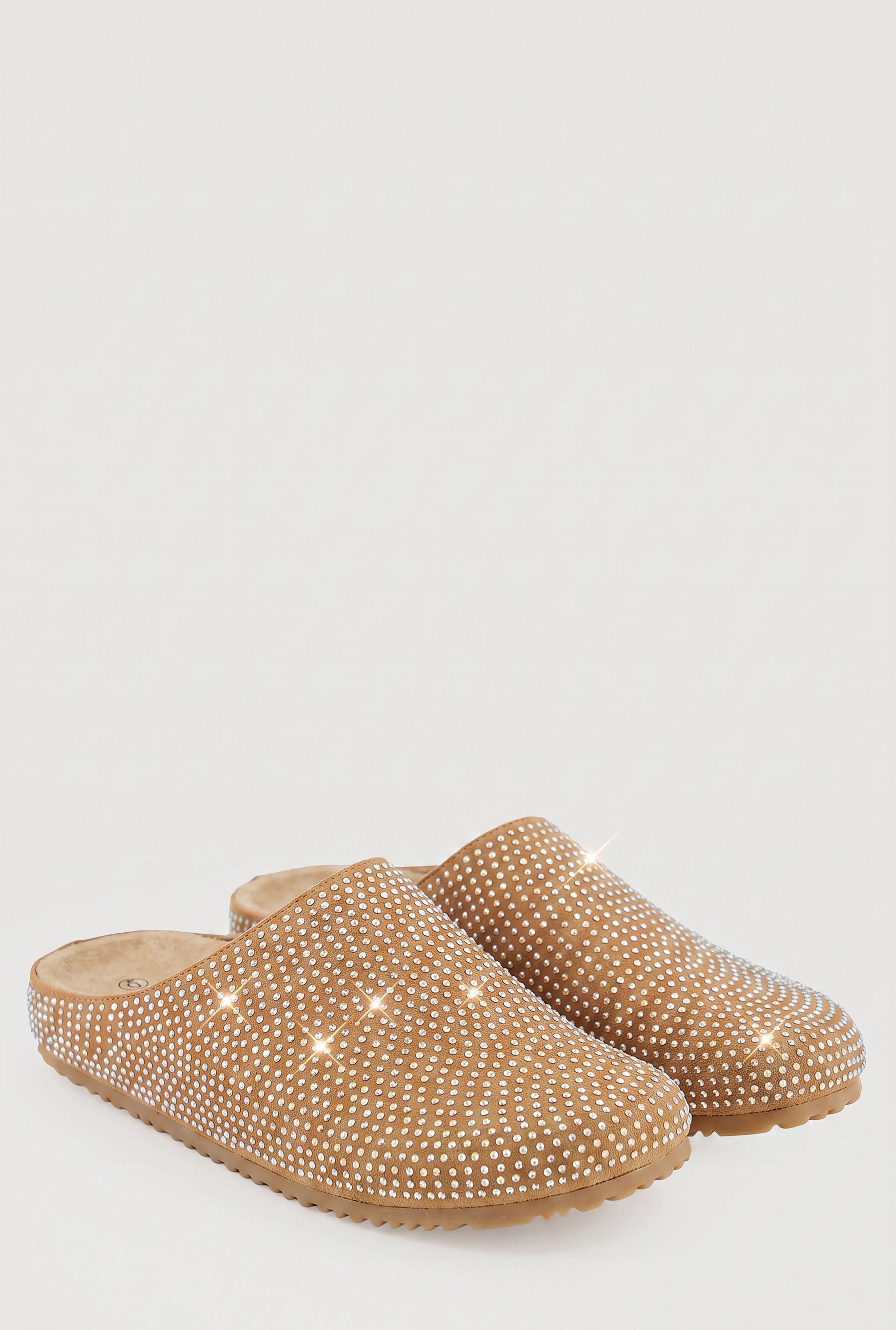Women's Rhinestone Studded Low Platform Clogs