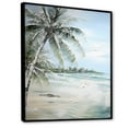 thumbnail image 2 of Designart "Ocean View Paradise With Palm Tree" Palms & Palm Trees Floater Framed Canvas Art Print, 2 of 5
